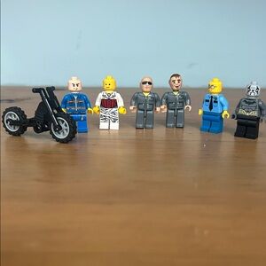 Building Lego Figures with Motorcycle Set